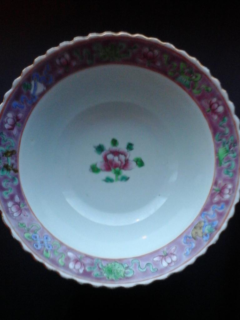 Bol  porcelaine chinoise Nyonya/Peranakan" 1880s, Antiquités & Art, Enlèvement ou Envoi