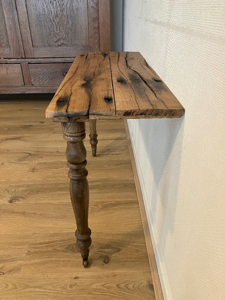 Oude eiken, rustieke sidetable of wandtafel, Ophalen