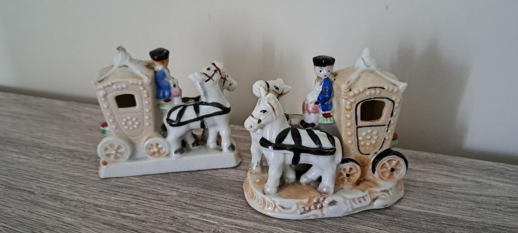 Porseleinen beeldjes van paard en koets, Antiek en Kunst, Ophalen