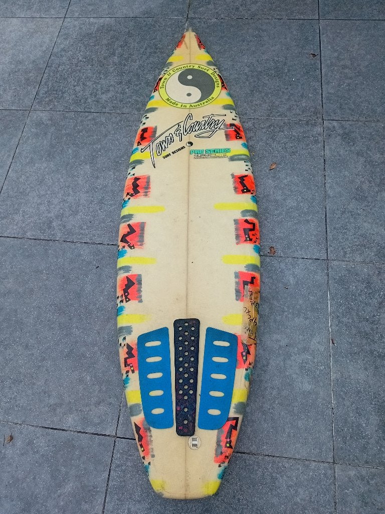 Vintage surfboard town and countrycountry, Ophalen, Met vinnen