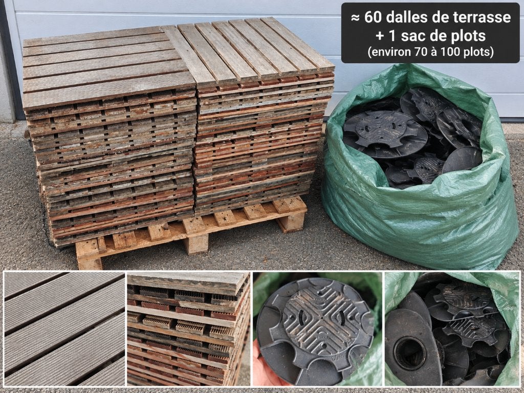 Dalle bankirai pour terrasse, Enlèvement, Utilisé