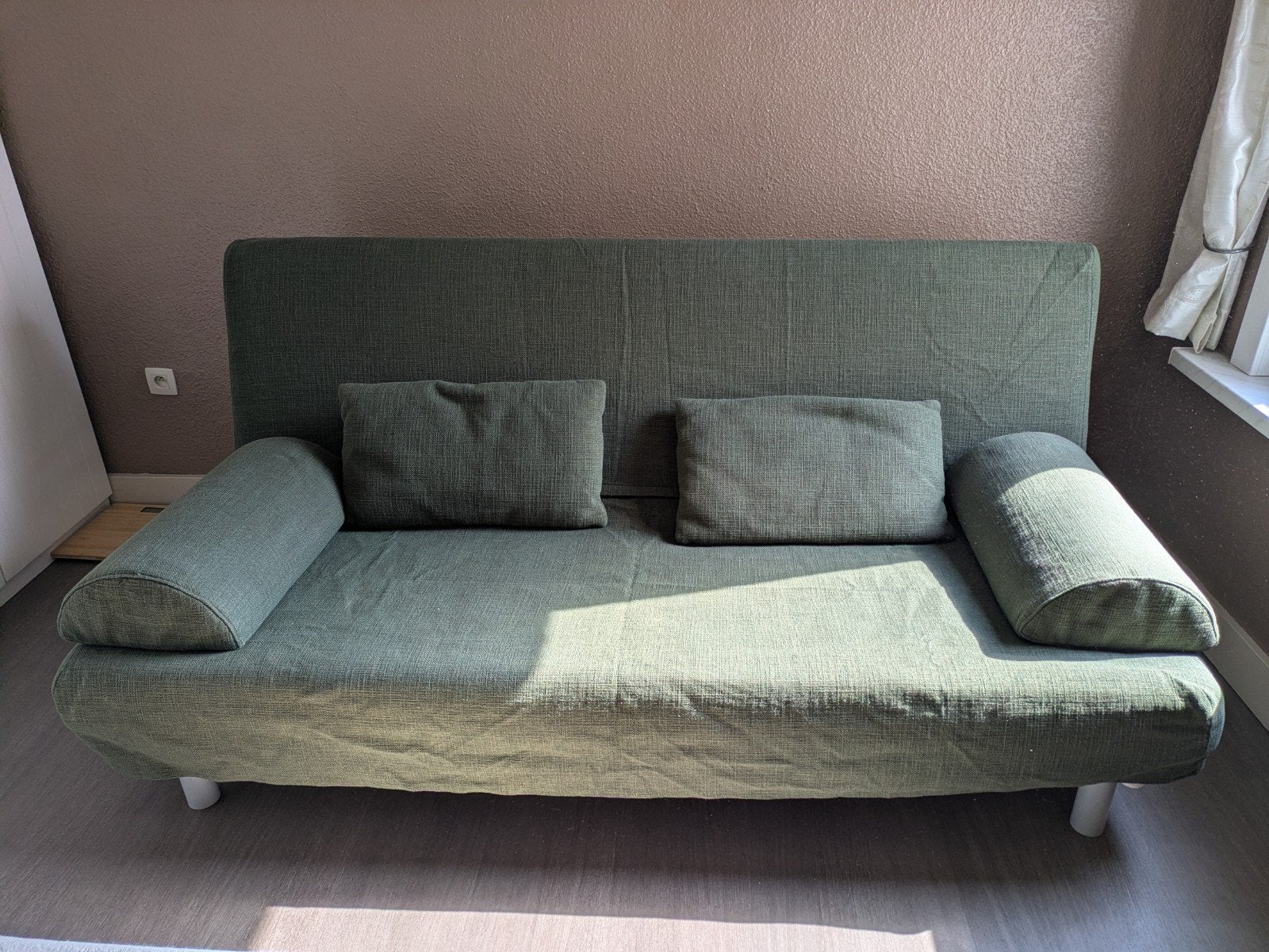 IKEA Beddinge slaapbank - groen inclusief kussens, Queen size, 140 cm, Utilisé, 200 cm