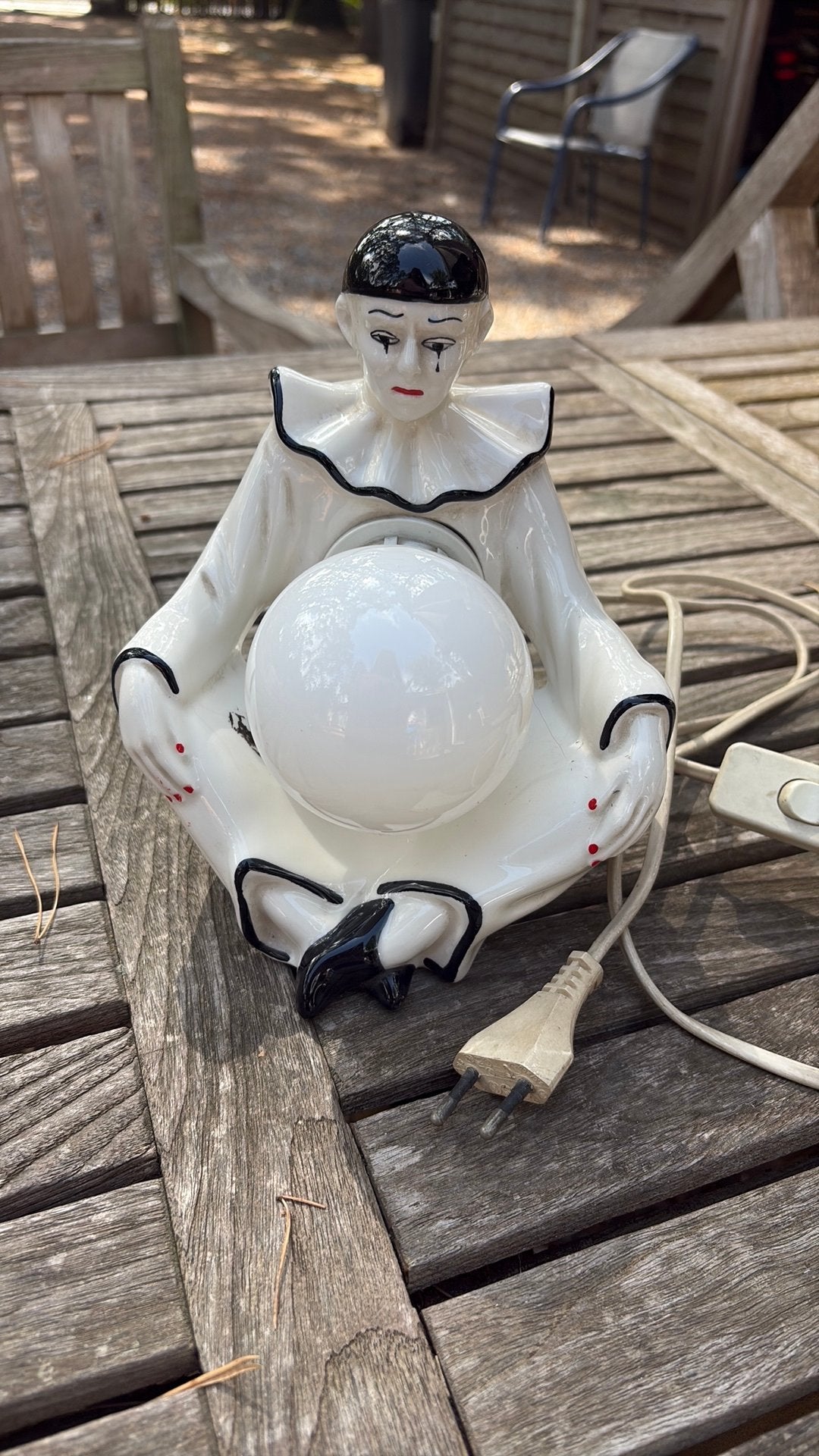 Vintage Pierrot / Clown Tafellamp, Ophalen of Verzenden