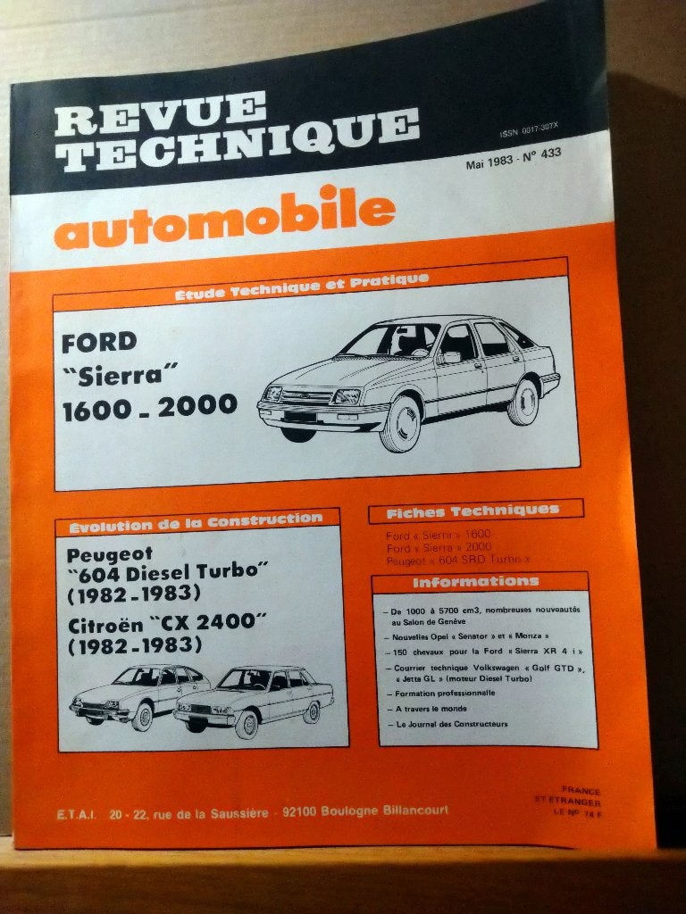 RTA 433 - Ford Sierra - Mai 1983, Enlèvement ou Envoi