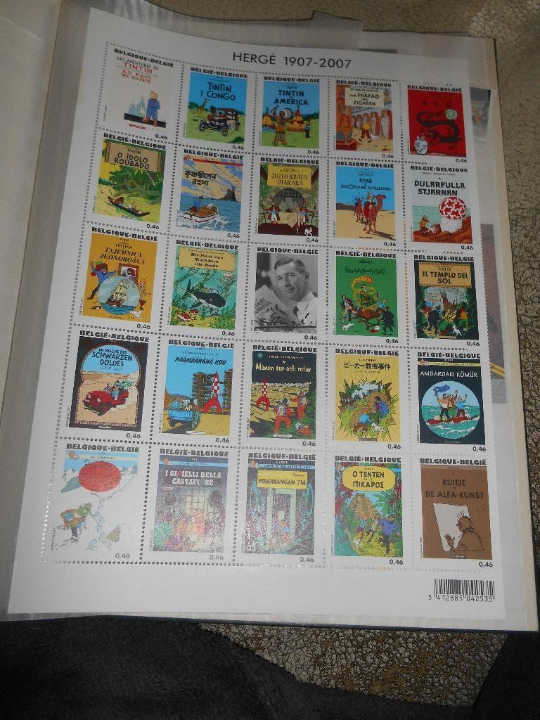Tintin feuillet de 25 Timbres, Enlèvement ou Envoi