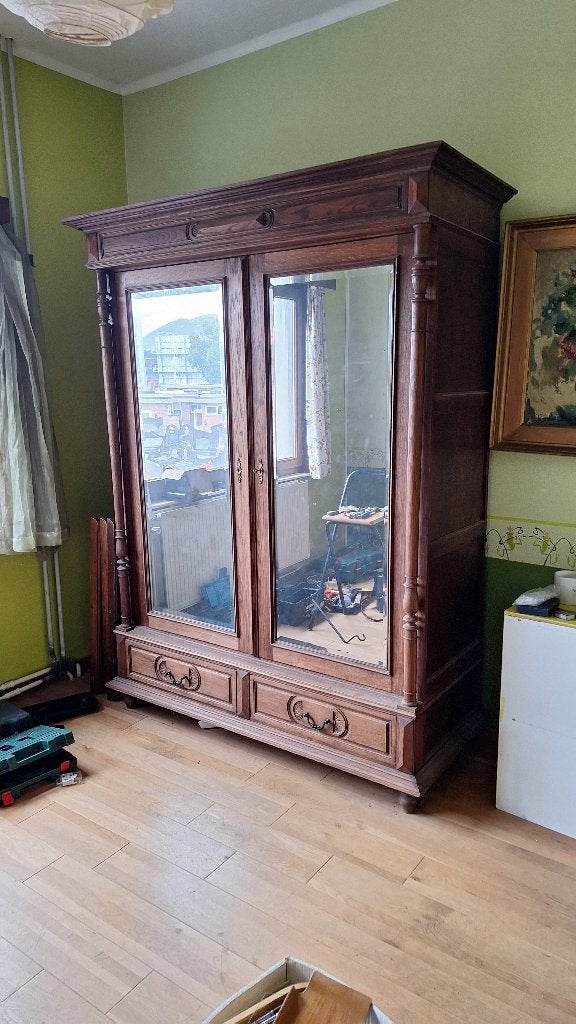 Retro spiegelkast, Huis en Inrichting, Ophalen, Met lade(s), Gebruikt, 200 cm of meer