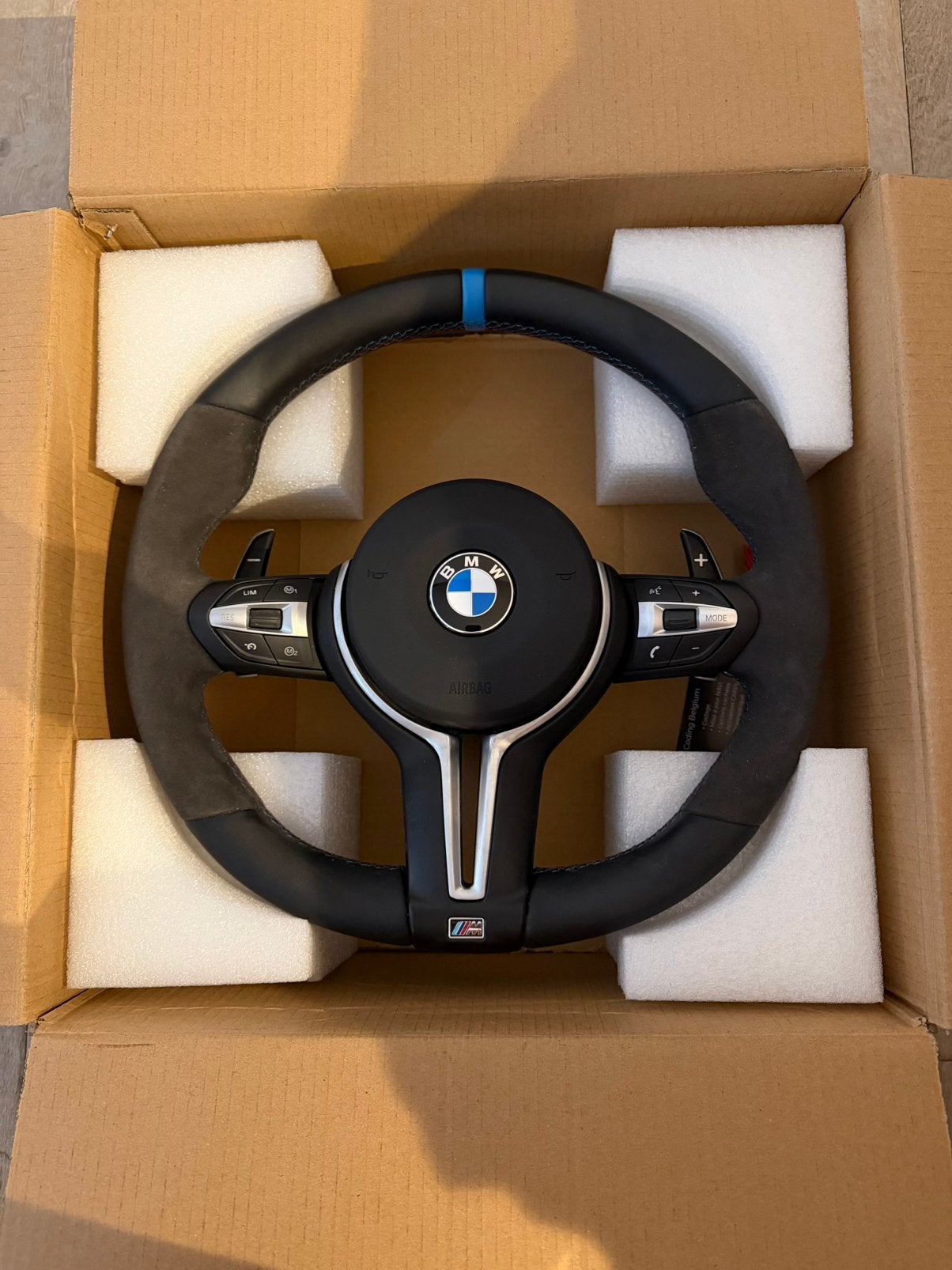 BMW M Sport Alcantara stuurwiel met airbag en schakelpaddles, Ophalen of Verzenden, BMW