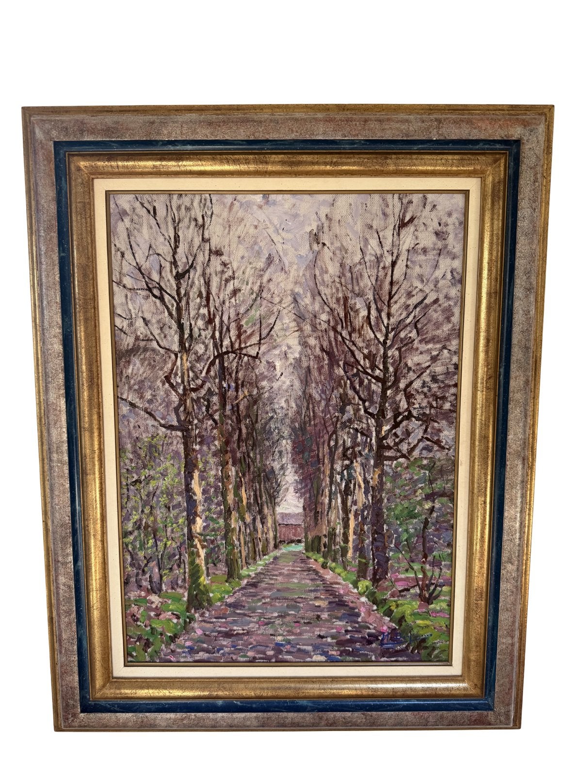 Schilderij Henri Deglume (1865-1940) - Allée d’-arbres, Antiek en Kunst, Kunst | Schilderijen | Klassiek, Olieverf, Doek, Gesigneerd