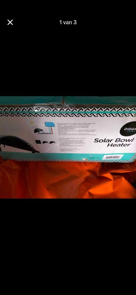 Solar bowl heater, Ophalen, Nieuw, Verwarming