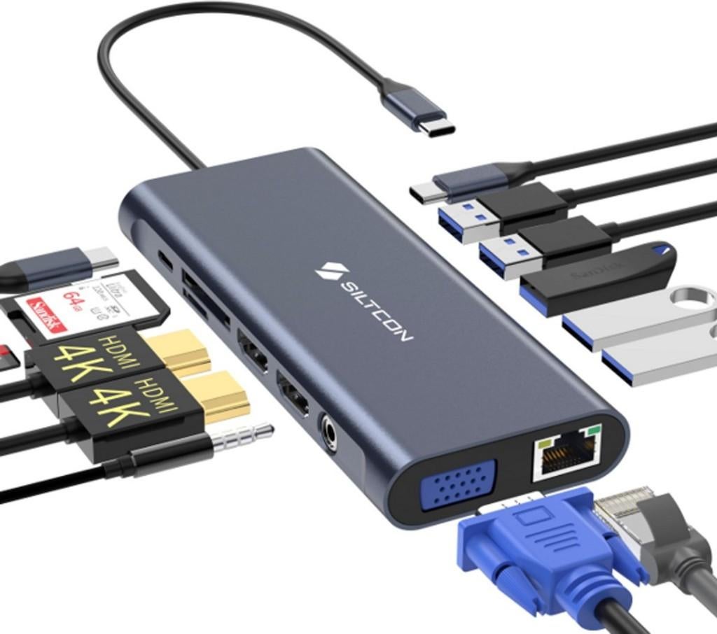 Hub USB-C 14 en 1 Siltçon - NOUVEAU, Neuf, Enlèvement ou Envoi, Tablette, Hub USB