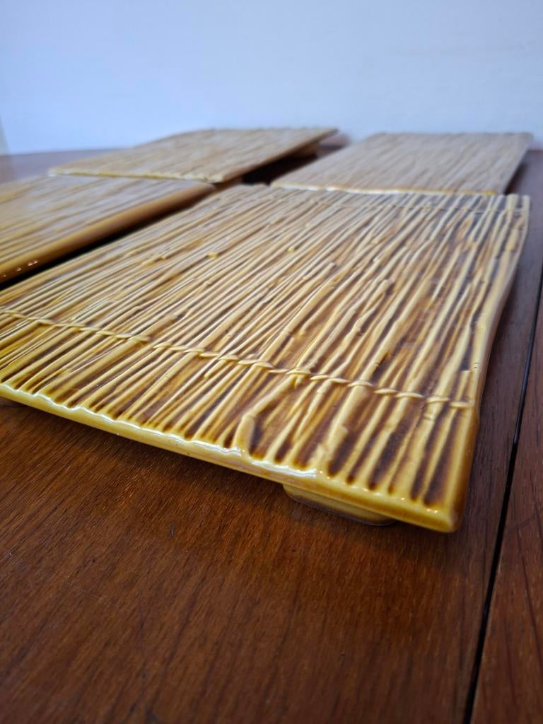 4 assiettes à sushi en céramique Mid Century Boch Keralux Ba, Enlèvement