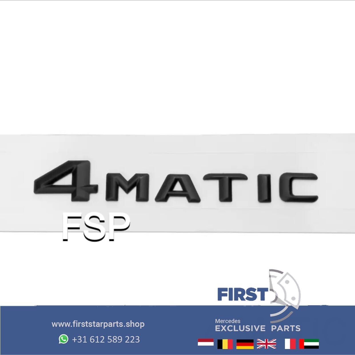4 MATIC LOGO 4MATIC LETTERS ZWART EMBLEEM Mercedes 2014-2022, Arrière, Utilisé, -, -
