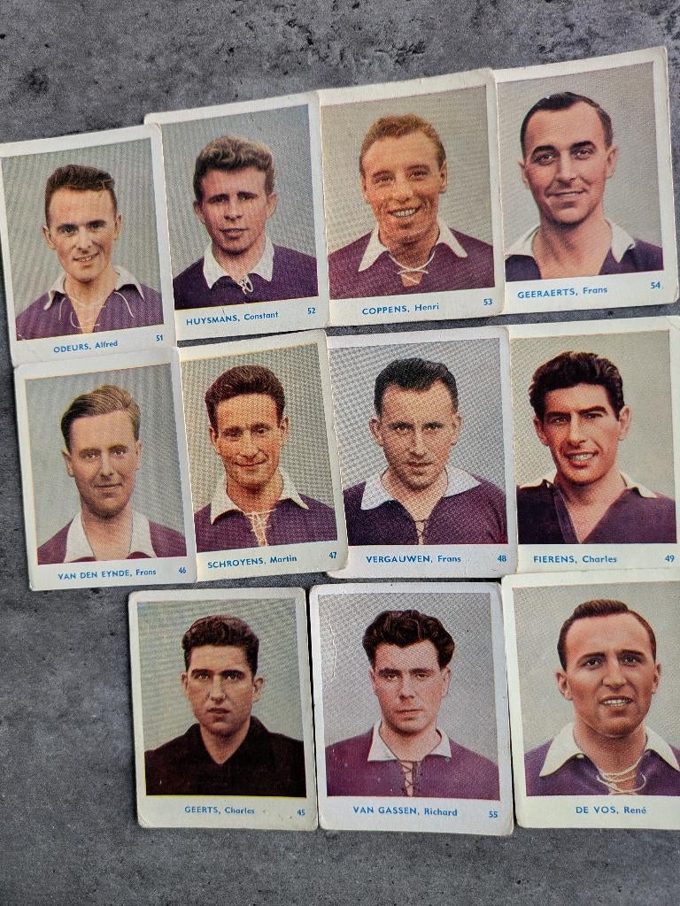 VOETBAL BEERSCHOT prenten BELGIAN CHEWING GUM 1951/52 11X, Verzenden