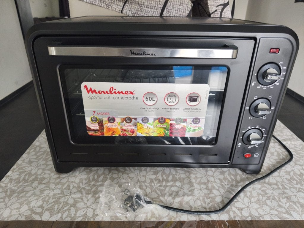 Moulinex Optimo 60L heteluchtoven – draaispit – nieuwstaat, Minder dan 45 cm, Overige merken, 60 cm of meer, Ophalen of Verzenden
