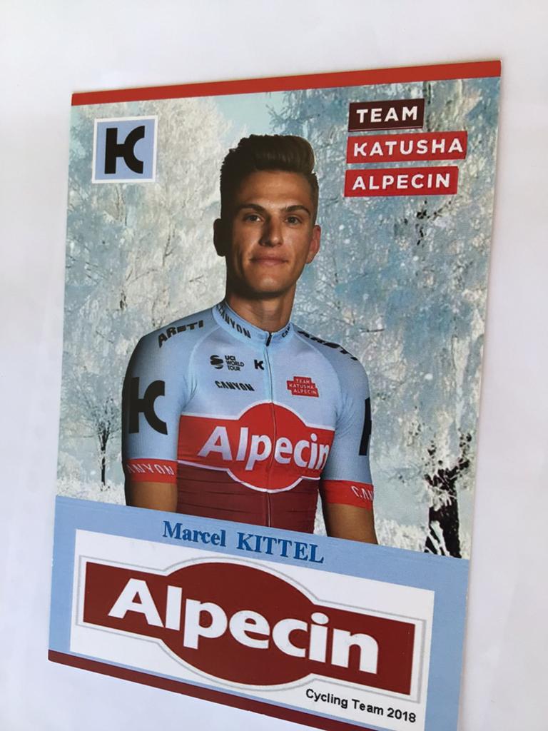 Wielerkaart 2018 team alpecin marcel kittel, Sport en Fitness, Wielrennen, Verzenden, Zo goed als nieuw