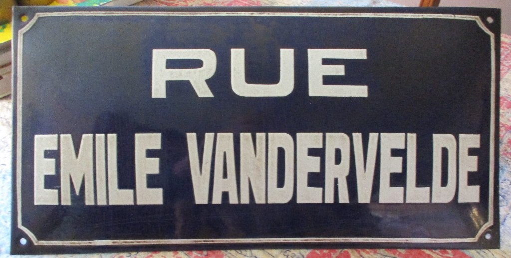 Plaque de rue Vandervelde socialisme POB PS Quaregnon ULB, Envoi