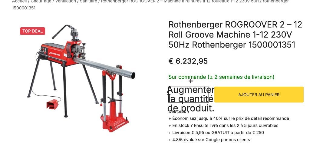 rothenbergher, Bricolage & Construction, Enlèvement, Comme neuf