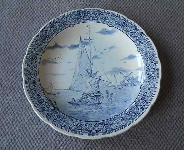 Grande assiette Boch Delfts, Antiquités & Art, Enlèvement