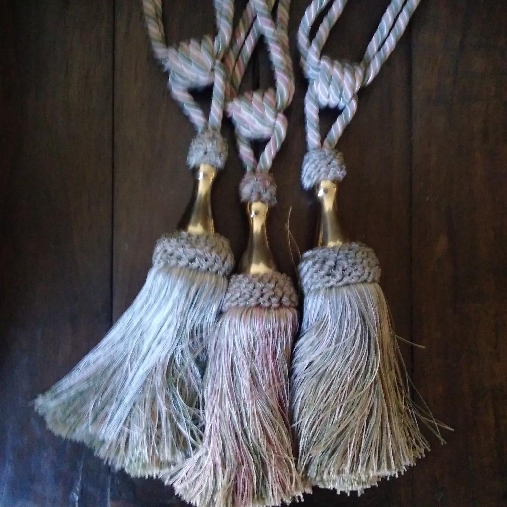 3 magnifiques embrasses pour rideaux anciens, Maison & Meubles, Ameublement | Rideaux & Stores à lamelles, Utilisé, Autres couleurs