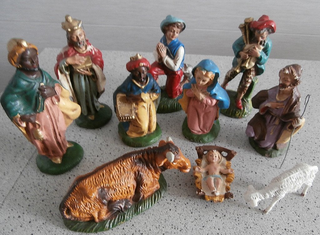 Set vitage kerstfiguren, Ophalen, Zo goed als nieuw