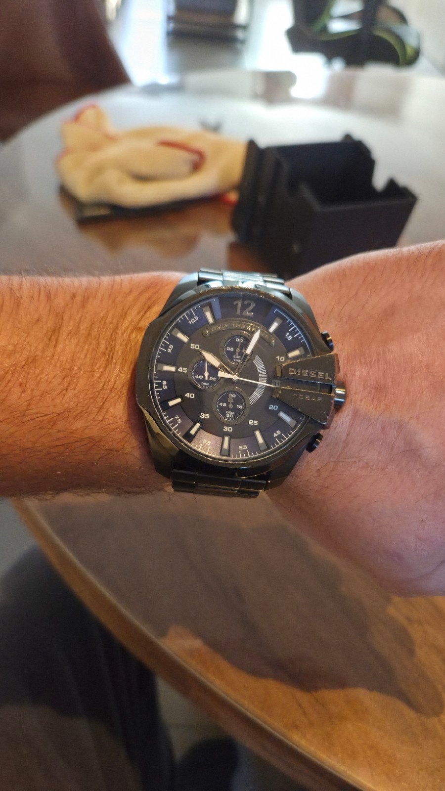 diesel dz4329 herenhorloge, Handtassen en Accessoires, Overige merken, Staal, Gebruikt, Staal