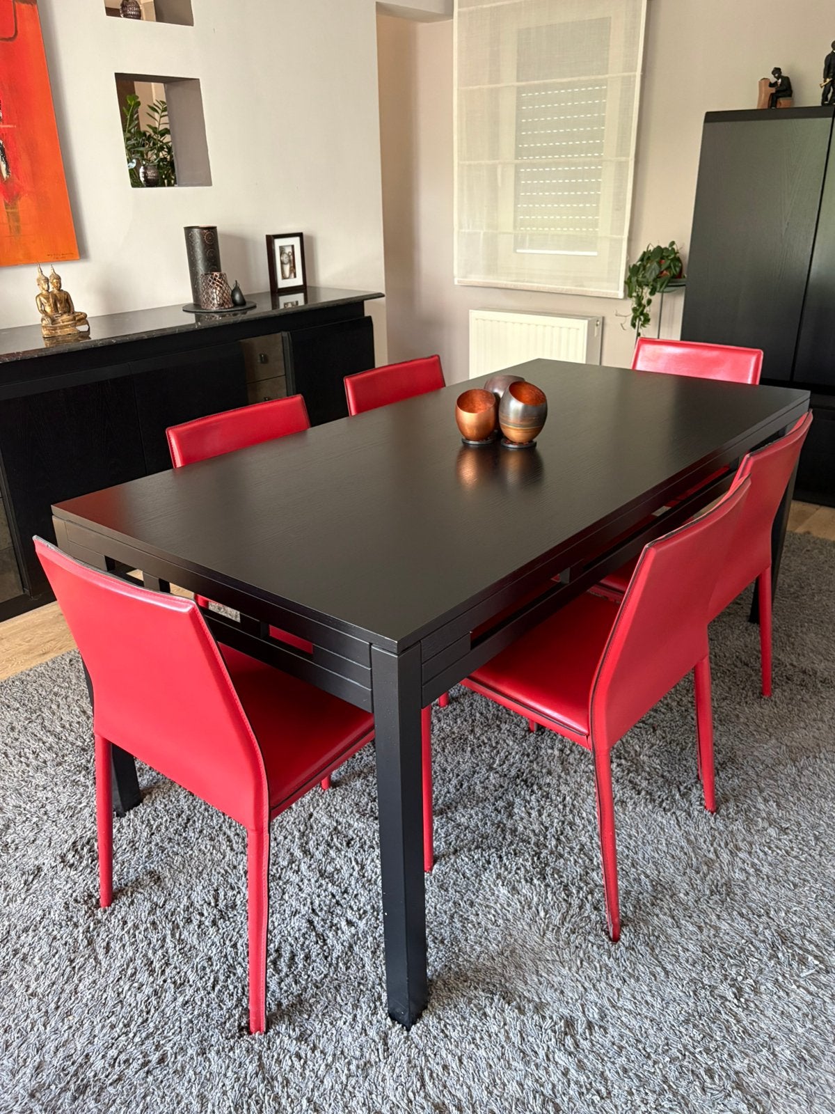 Salle à manger en bon état, Maison & Meubles, Salles à manger complètes, Enlèvement, Utilisé, Modern, 4 à 6 chaises