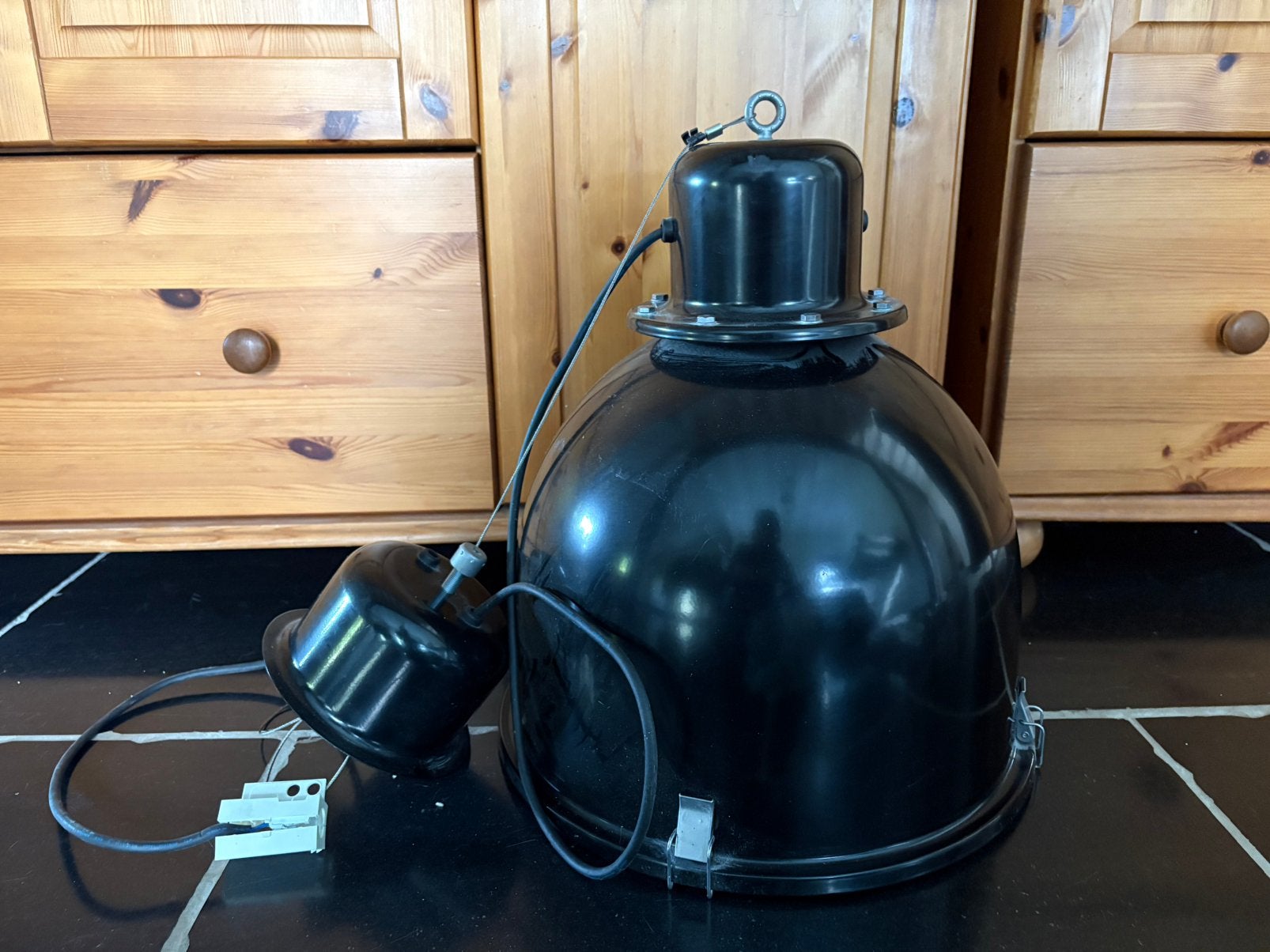 Lampe de plafond - métal, Enlèvement ou Envoi, Industriel, Noir, Métal