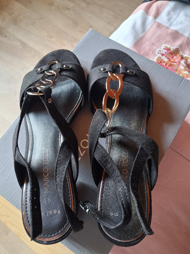 zwarte sandalen maat 41, dames, Verzenden, Zo goed als nieuw