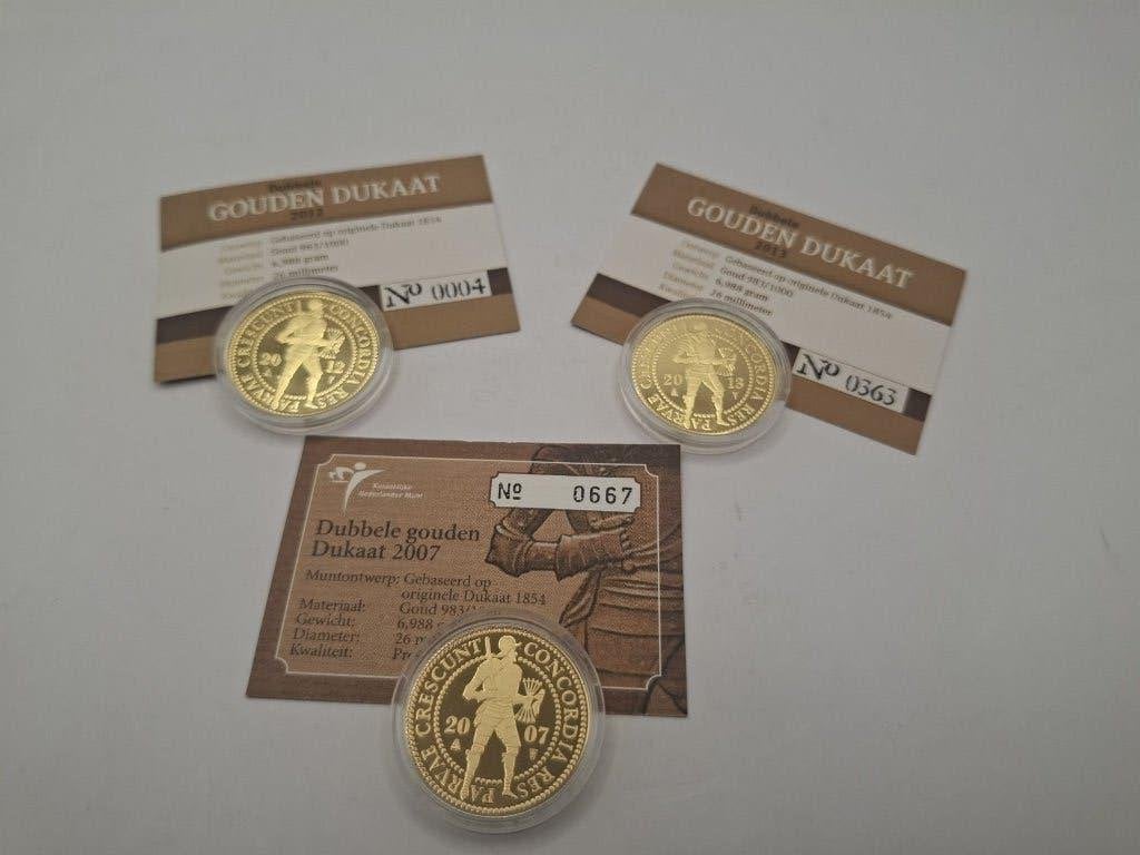 3 pièces de Ducat Gold Double (2007/2012/2013), Enlèvement ou Envoi, Or