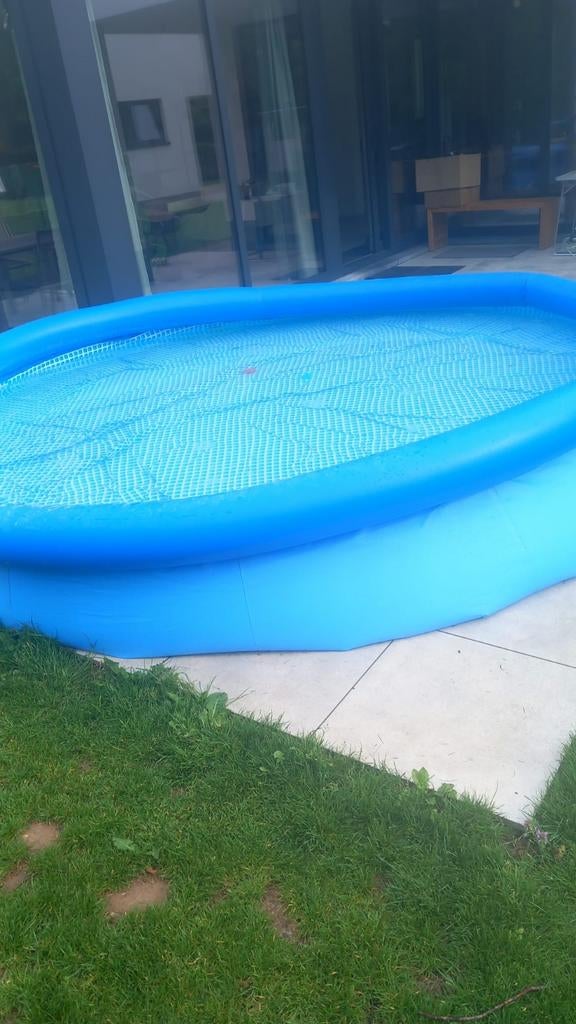 Ovaal buiten zwembad blauw met zuiveringspomp. Af te halen.., Ophalen, 200 tot 300 cm, Nieuw, Opzetzwembad