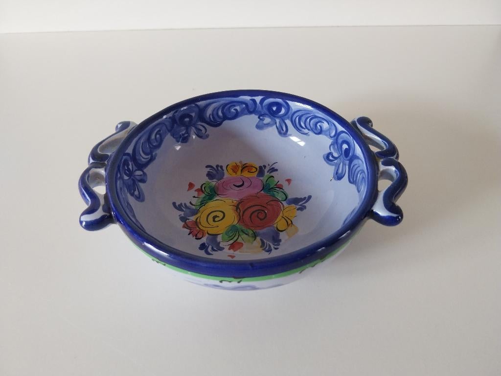 Vintage handbeschilderde keramische schaal uit Portugal, Enlèvement ou Envoi
