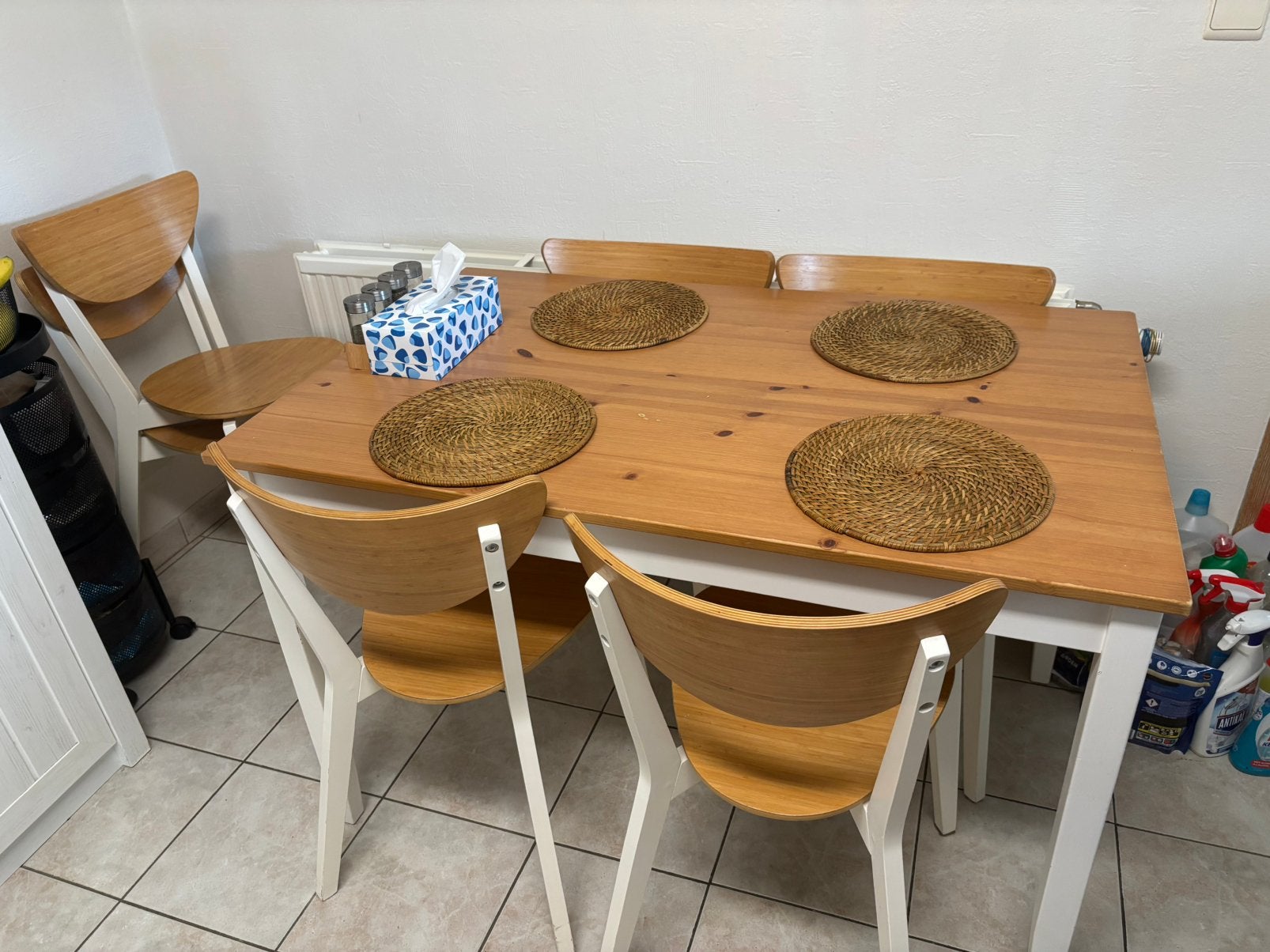 Ikea eettafel en 6 stoelen, Huis en Inrichting, Ophalen, Gebruikt
