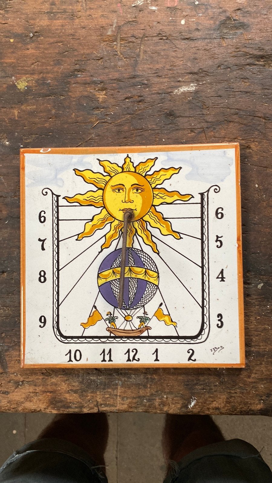 Zonnewijzer tegel 20x20cm, Ophalen