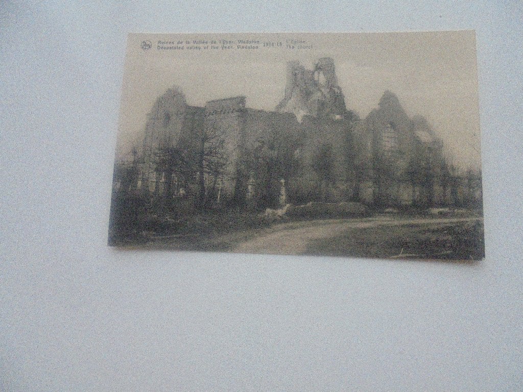 yser-vladsloo- ruines 1914-18 de kerk, Collections, Envoi, Avant 1920, Non affranchie, Flandre Occidentale