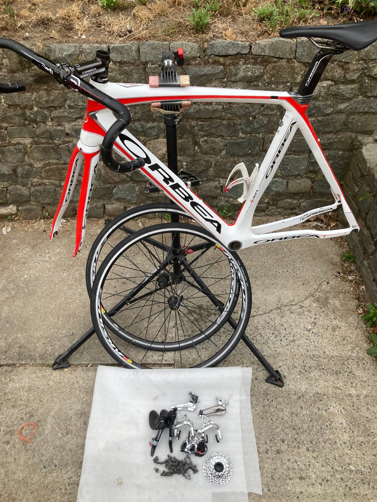 Koersfiets onderdelen sram red//mavic//, Fietsen en Brommers, 28 inch, Carbon, Zo goed als nieuw, 15 tot 20 versnellingen