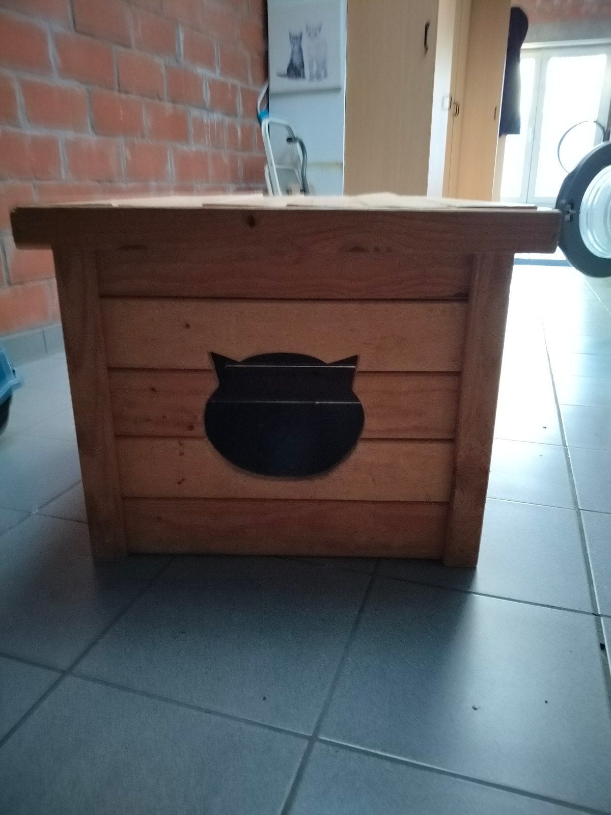 Houten bak - geschikt om kattenbak in te zetten, Ophalen
