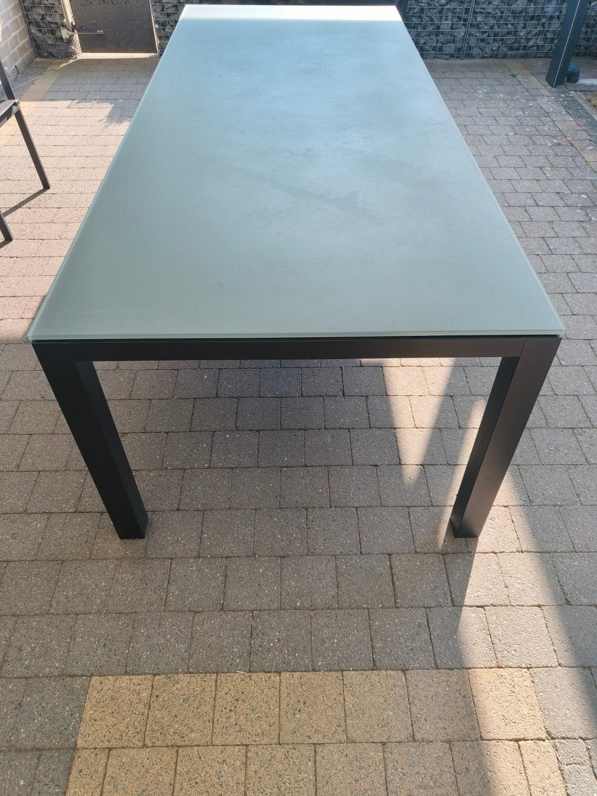 Tuintafel met Glazen Blad (240x100 cm), Tuin en Terras, Ophalen, Gebruikt, Rechthoekig, Aluminium