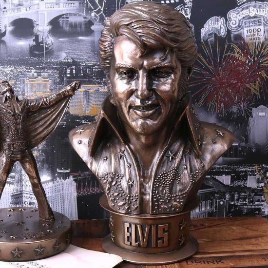 Elvis Aaron Presley Buste beeld King of Rock and Roll, Ophalen of Verzenden, Nieuw, Pop, Beeldje of Miniatuur