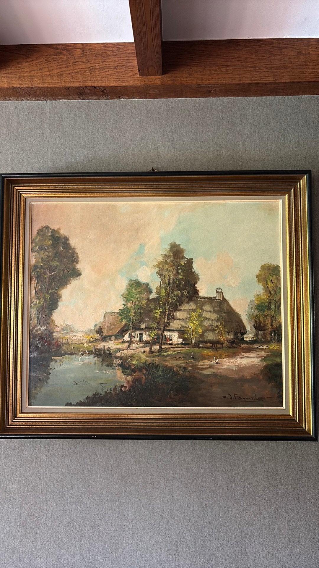 Landschap schilderij Pauwels, Antiek en Kunst, Ophalen, Klassiek, Landschap