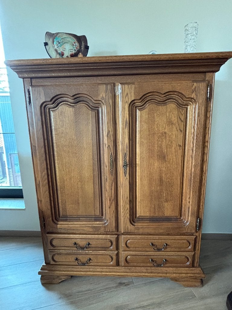 Hoge houten kast, Antiek en Kunst, Antiek | Meubels | Kasten, Ophalen