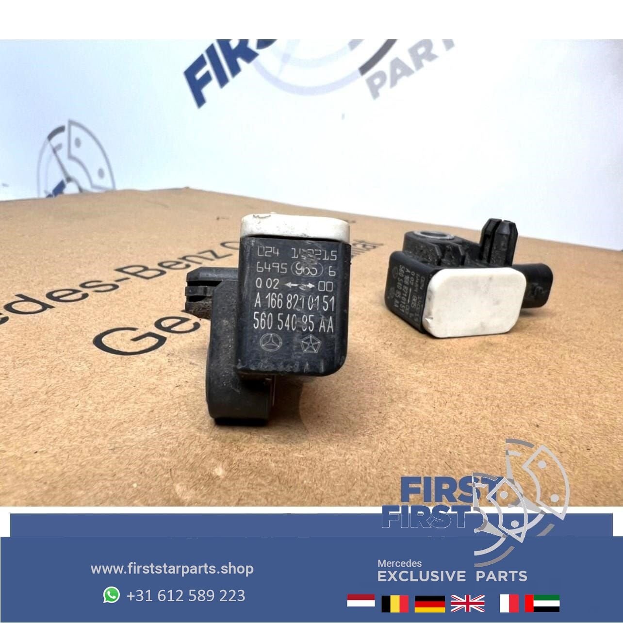 A1668210151 AIRBAG CRASH SENSOREN SET Mercedes W176 A W246 B, Utilisé, -, -, Enlèvement ou Envoi