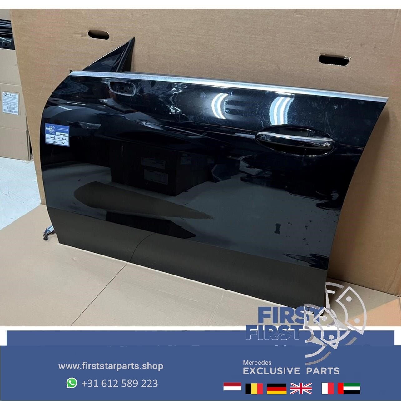 W118 C118 X118 CLA DEUR PORTIER ZWART COMPLEET LINKSVOOR Mer, Auto-onderdelen, Gebruikt, -, Deur, Voor