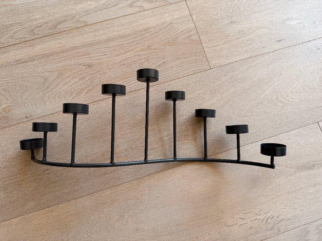 Kaarsenhouder met 9 kopjes, Huis en Inrichting, Ophalen, 19 cm, Gebruikt, Zwart