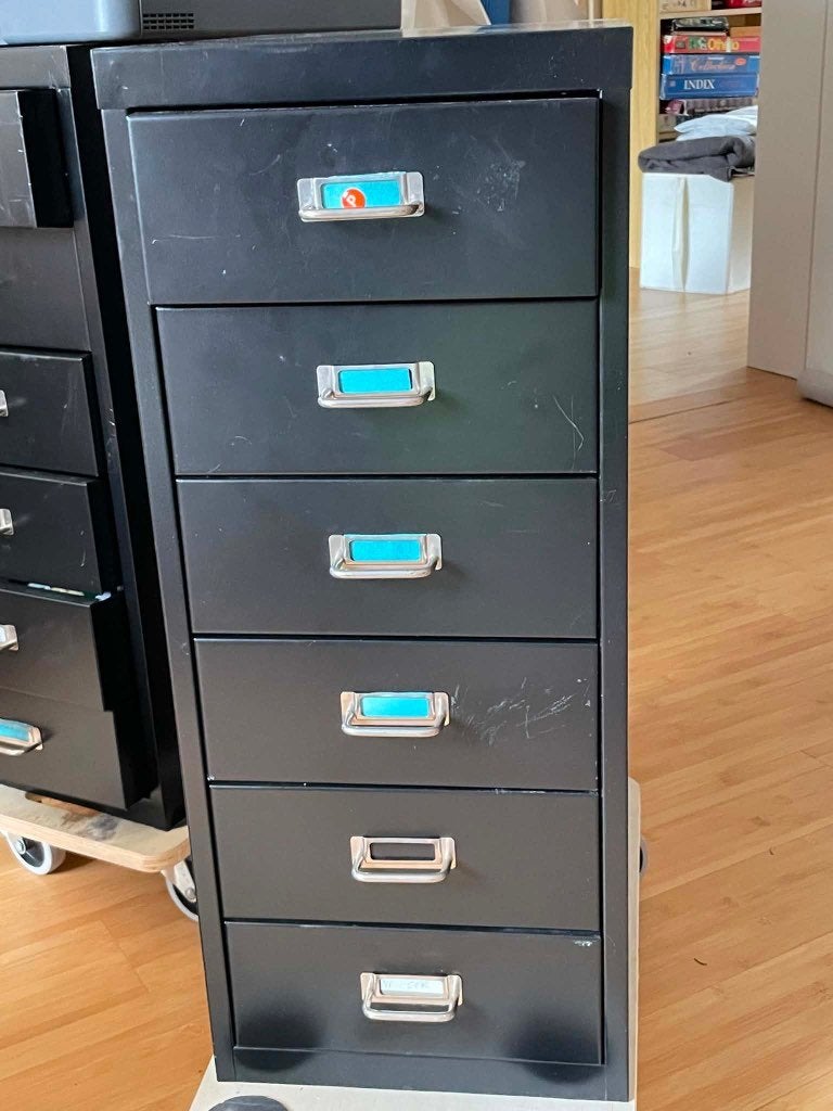 metalen vintage ladekast, Ophalen, Gebruikt