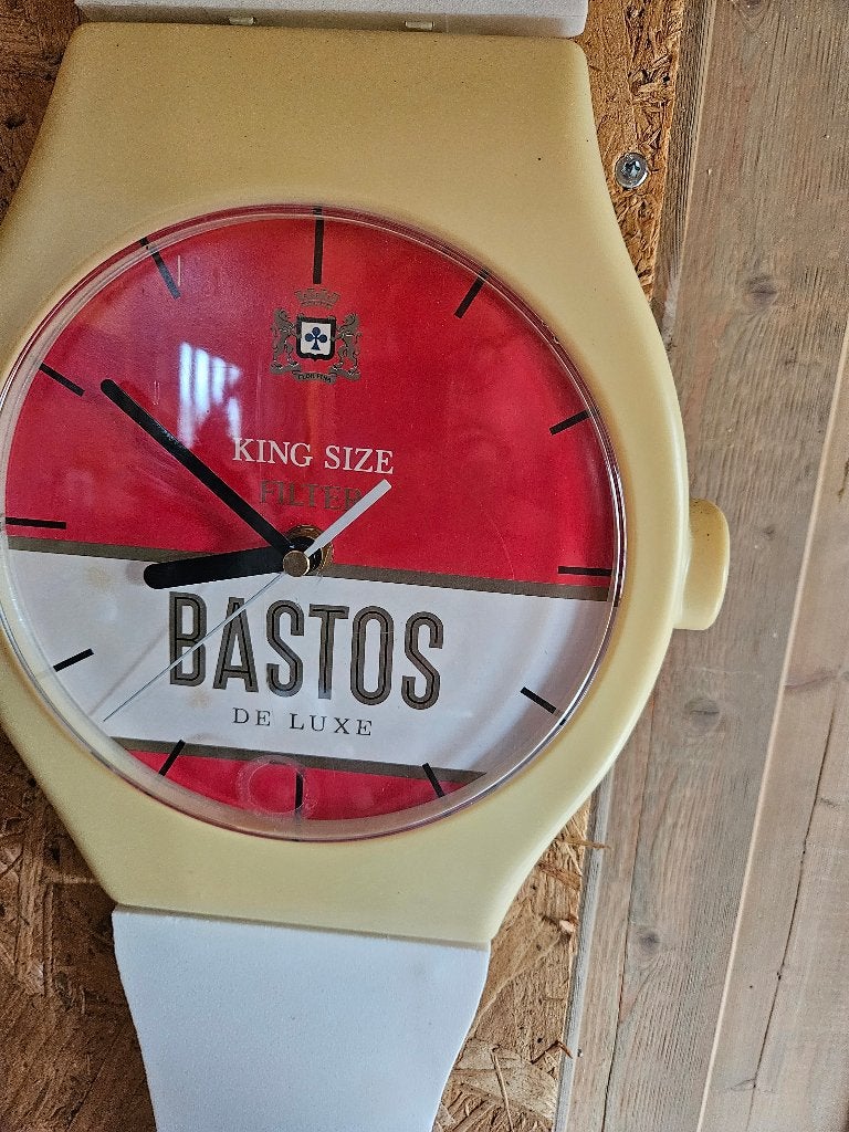 BASTOS horloge klok 145cm XXL wandklok  King Size Filter, Rouge, Enlèvement ou Envoi, Rétro, Analogique