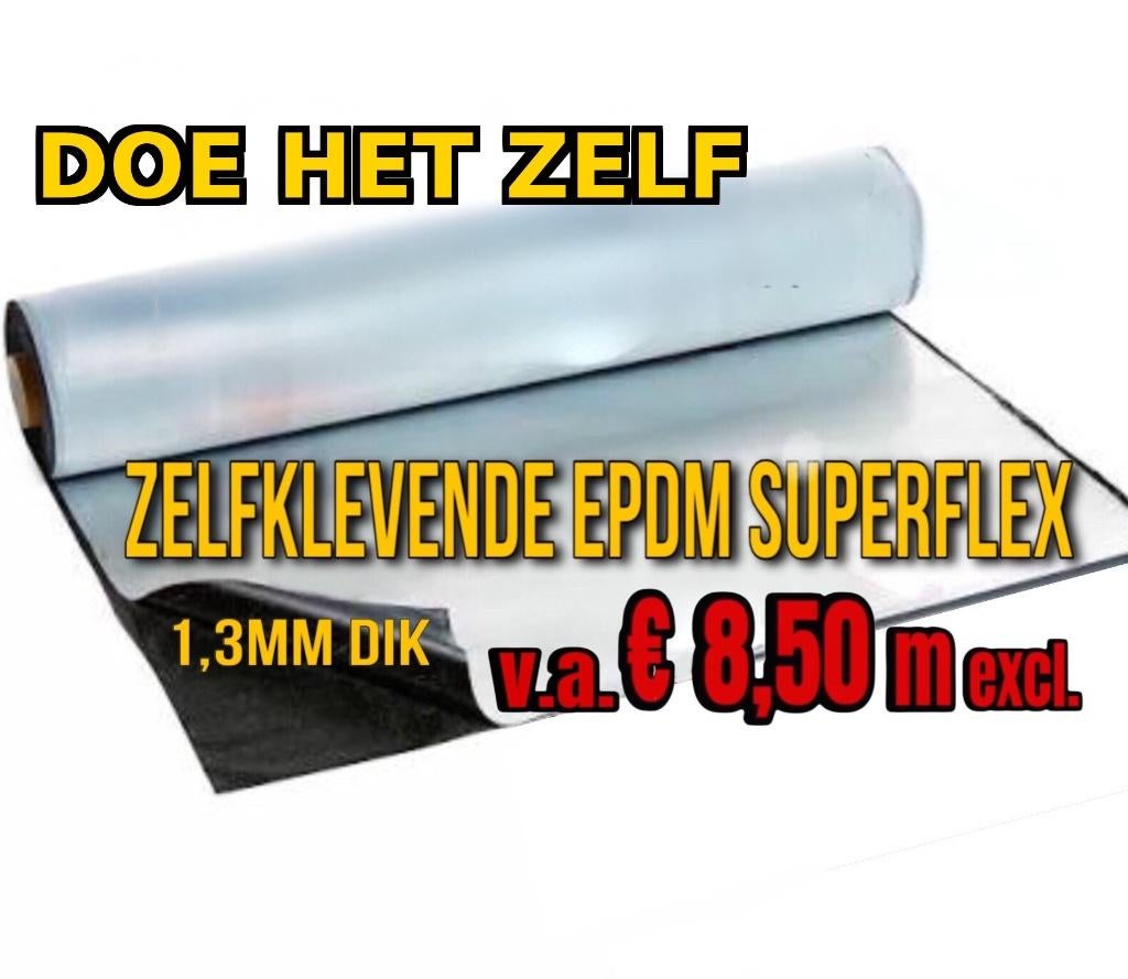 DOE HET ZELF DAKBEDEKKING! Zelfklevende EPDM 1,3mm € 8,50m, Doe-het-zelf en Bouw, Dakpannen en Dakbedekking, Ophalen, Overige materialen