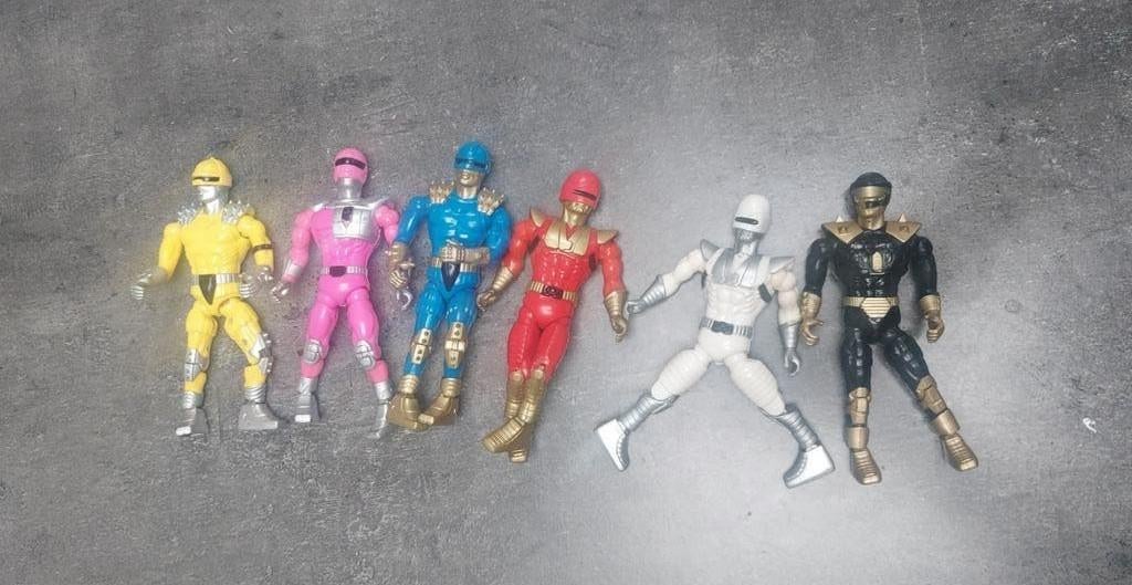 Lot 6 figurines vintage Atomic Ranger Warriors - Lanard 1991, Enlèvement ou Envoi