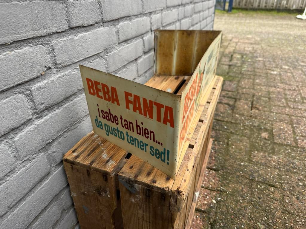 Oud FANTA zeldzaam reclamebord, Verzamelen, Ophalen of Verzenden, Gebruikt, Reclamebord