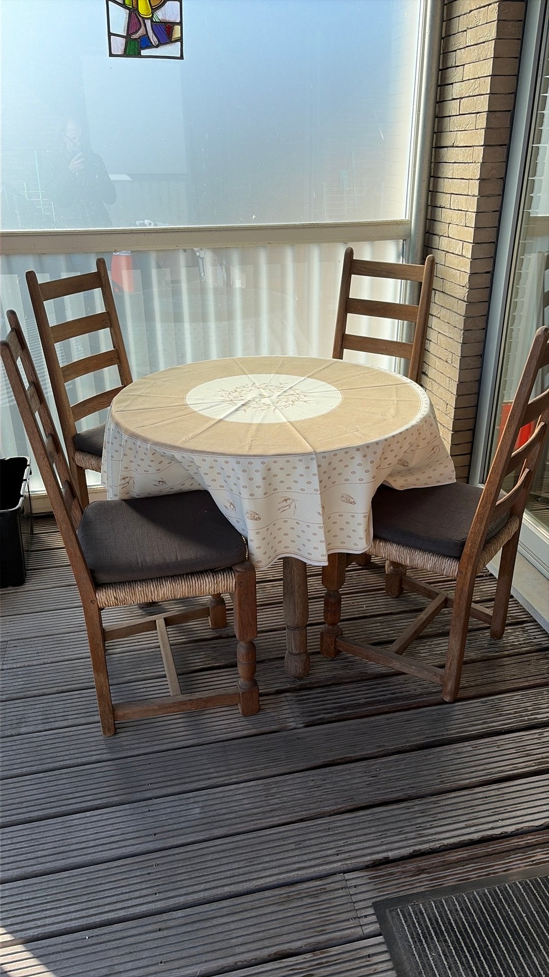 Terras meubilair in eik, Maison & Meubles, Enlèvement, Comme neuf, 4 à 6 chaises