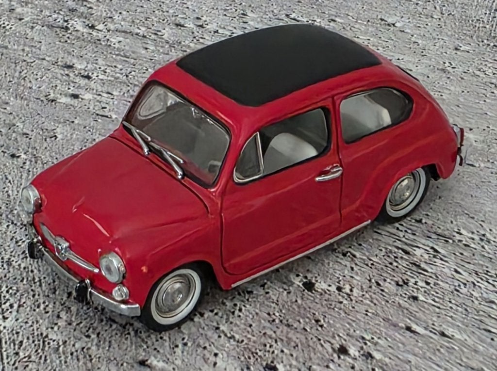 1/43 Detail Cars - 1965 Fiat 600 D Cabrio, Hobby en Vrije tijd, Verzenden, Zo goed als nieuw, Auto, Overige merken